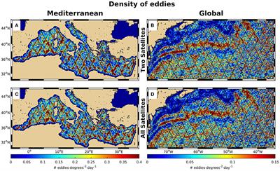 Ocean Eddies in the Mediterranean Sea From Satellite Altimetry: Sensitivity to Satellite Track Location